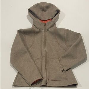 Eastern Mountain Sports Thermal Wool Blend Taupe and orange Women's Hoodie med
